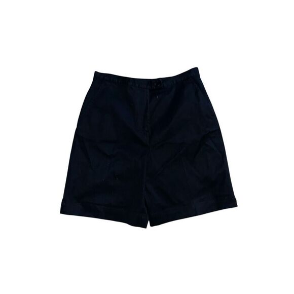 Nice Faconnable Womens Chino Shorts size 8 High Rise Cotton Stretch black color - Picture 1 of 6